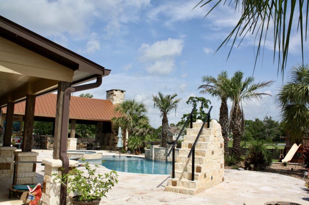 Jordan Ln Outdoor Living Project - Custom Pool and more by Texas Turf Tenders