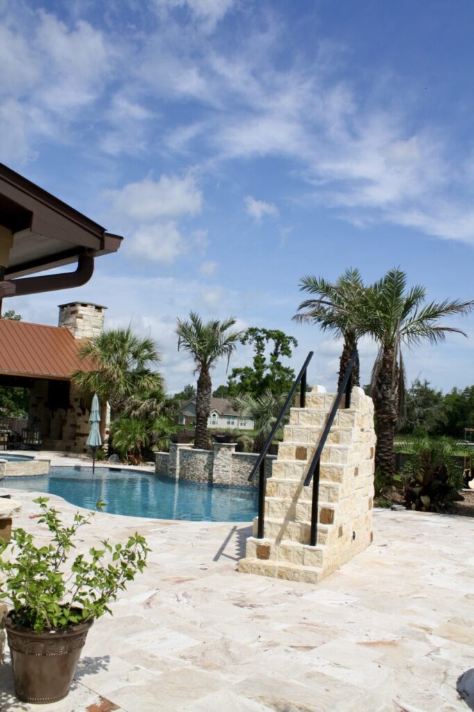 Jordan Ln Outdoor Living Project - Custom Pool and more by Texas Turf Tenders