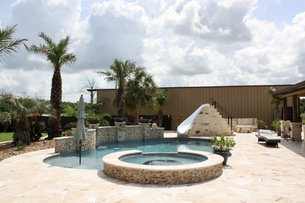 Jordan Ln Outdoor Living Project - Custom Pool and more by Texas Turf Tenders