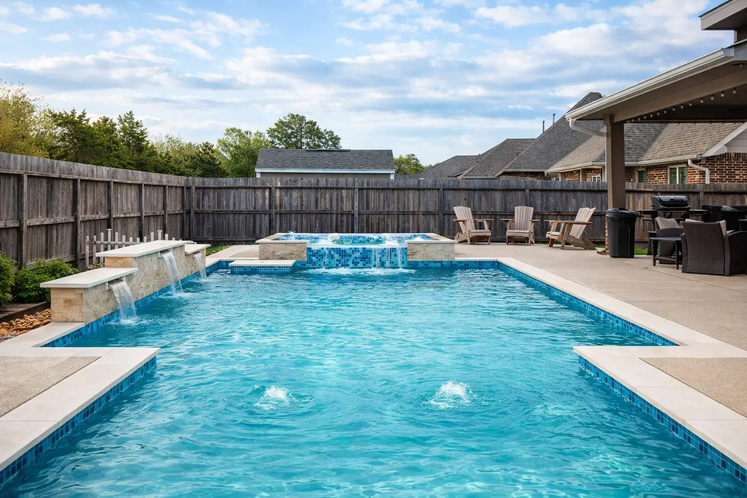 natural stone pool deck Houston